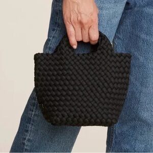 Naghedi Black Woven Mini Tote